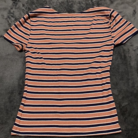Aeropostale Seriously Soft Striped Baby T Top with Bottons - Picture 2 of 2
